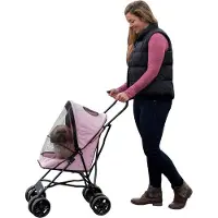 Famanu Reisebuggy für Katzen und Hunde bis 6,8 kg - rosa - faltbar