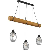 Globo Pendelleuchte Berti 3-flammig E27 Schwarz matt Metall Metallstäbe 150x115cm