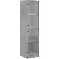 vidaXL Highboard mit Glastüren Betongrau 35x37x142 cm