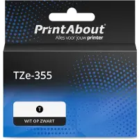 PrintAbout Schriftband kompatibel mit Brother TZe-355 - (24 mm x 24 mm) - Weiß auf schwarz