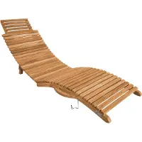 Axi Manny klappbare Gartenliege aus Teak Holz | Teakholz gebogene Sonnenliege Klappbar / Faltbar | Sonnenbett / Liege für Draußen / Garten mit Kopfstütze