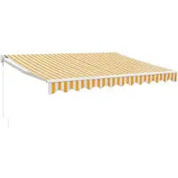 vidaXL Markise Einziehbar Gelb und Weiß 3x2,5 m Stoff und Aluminium