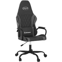 vidaXL Gaming-Stuhl Schwarz und Grau Kunstleder