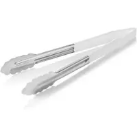 WAS Germany 20x HACCP Universalzange HACCP Tongs, 30 cm, weiß, Chromstahl 18/0