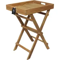 Axi Inda klappbarer Beistelltisch aus Teak Holz mit abnehmbarem Tablett | Kleiner Tisch klappbar für Garten, Balkon, Terrasse aus Teakholz | Couchtisch / Gartentisch 39 x 29 x 50
