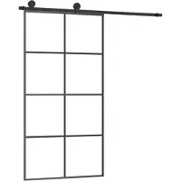 vidaXL Schiebetür mit Beschlag 102,5x205 cm ESG-Glas & Aluminium