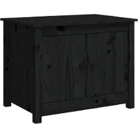vidaXL Couchtisch Schwarz 71x49x55 cm Massivholz Kiefer