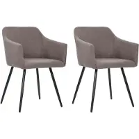 vidaXL Esszimmerstühle 2 Stk. Taupe Stoff