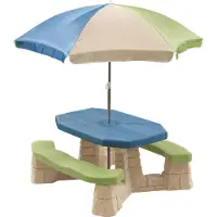Step2 Naturally Playful Picknicktisch mit Sonnenschirm | Picknickbank für Kinder aus Kunststoff
