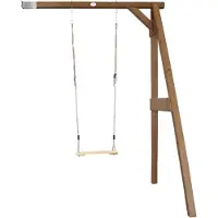 Axi Schaukel Anbau aus FSC Holz in Braun | Einzelschaukel für 1 Kind / Kinderschaukel | Anbauschaukel für den Garten