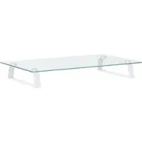 vidaXL Monitorständer Weiß 60x35x8 cm Hartglas und Metall