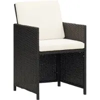 vidaXL 11-tlg. Garten-Essgruppe mit Kissen Poly Rattan Schwarz