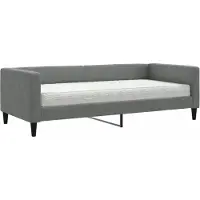 vidaXL Tagesbett mit Matratze Dunkelgrau 90x200 cm Stoff