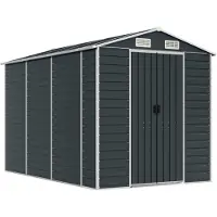 vidaXL Gerätehaus Anthrazit 191x300x198 cm Verzinkter Stahl