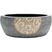 vidaXL Aufsatzwaschbecken Schwarz und Braun Rund Ø41x14 cm Keramik