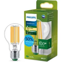 Philips Ultra Efficient LED Filament Lampe ersetzt 100W E27 Birne - A60 7,3W 1535lm 2700K Einerpack