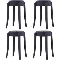 vidaXL Stapelbare Hocker 4 Stk. Schwarz Kunststoff
