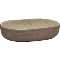 vidaXL Aufsatzwaschbecken Sandfarben Braun Oval 59x40x14 cm Keramik