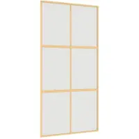 vidaXL Schiebetür Golden 102,5x205 cm Matt ESG-Glas und Aluminium