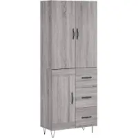 vidaXL Highboard Grau Sonoma 69,5x34x180 cm Holzwerkstoff