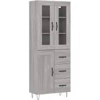 vidaXL Highboard Grau Sonoma 69,5x34x180 cm Holzwerkstoff