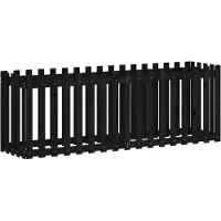 vidaXL Hochbeet Latten-Design Schwarz 200x50x70 cm Massivholz Kiefer