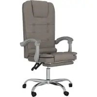 vidaXL Bürostuhl mit Massagefunktion Taupe Stoff