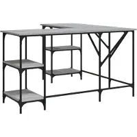 vidaXL Schreibtisch Grau Sonoma 139x139x75 cm Holzwerkstoff