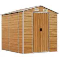 vidaXL Gartenhaus Hellbraun 191 x 215 x 198 cm Verzinkter Stahl