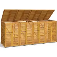 vidaXL Mülltonnenbox für 4 Tonnen 280x89x117 cm Massivholz Akazie
