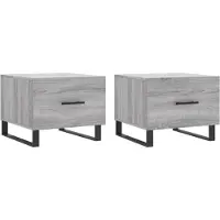 vidaXL Couchtische 2 Stk. Grau Sonoma 50x50x40 cm Holzwerkstoff