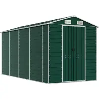 vidaXL Gerätehaus Grün 191x385x198 cm Verzinkter Stahl