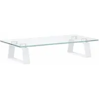 vidaXL Monitorständer Weiß 40x20x8 cm Hartglas und Metall