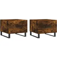 vidaXL Couchtische 2 Stk. Räuchereiche 50x50x40 cm Holzwerkstoff