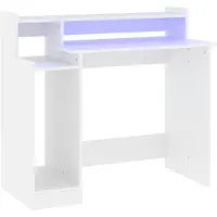 vidaXL Schreibtisch mit LEDs Weiß 97x45x90 cm Holzwerkstoff