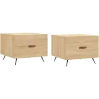 vidaXL Couchtische 2 Stk. Sonoma-Eiche 50x50x40 cm Holzwerkstoff