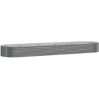 vidaXL Hochbeet Verzinkter Stahl 396x100x36 cm Grau