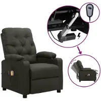 vidaXL Massagesessel Elektrisch Taupe Stoff