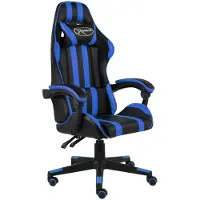 vidaXL Gaming-Stuhl Schwarz und Blau Kunstleder