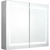 vidaXL LED-Spiegelschrank fürs Bad Betongrau 80x12x68 cm