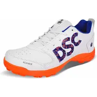 DSC Beamer Cricket Schuhe für Herren & Jungen (Leicht | Günstig | Langlebig | Größe UK: 11) (Fluro Orange-Weiß)