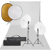 vidaXL Fotostudio-Set mit Beleuchtung, Hintergrund und Reflektor