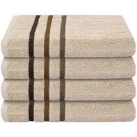 Schiesser Handtuchset Ohio - 4-teilig - 50 x 100 cm - Sand