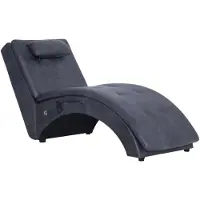 vidaXL Massage Chaiselongue mit Kissen Grau Wildleder-Optik