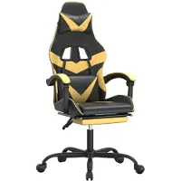 vidaXL Gaming-Stuhl mit Fußstütze Schwarz und Golden Kunstleder
