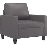 vidaXL Sessel Grau 60 cm Kunstleder
