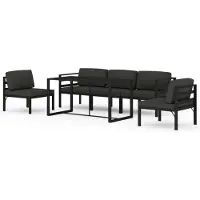 vidaXL 6-tlg. Garten-Lounge-Set mit Kissen Aluminium Anthrazit