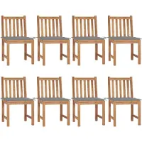vidaXL Gartenstühle 8 Stk. mit Kissen Massivholz Teak