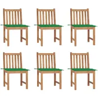 vidaXL Gartenstühle 6 Stk. mit Kissen Massivholz Teak