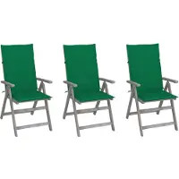 vidaXL Verstellbare Gartenstühle 3 Stk. mit Auflagen Massivholz Akazie